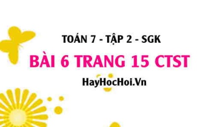 Bài 6 trang 15 Toán 7 Tập 2 Chân trời sáng tạo